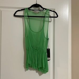 Sam & Lavi completely sheer green top! XS! NWT!
